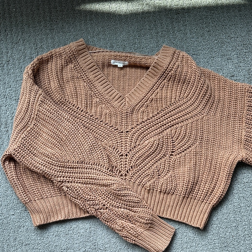 PacSun V-Neck Brown Knit Sweater